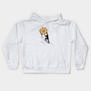 Sisyphus Rolling the Dharma Wheel Kids Hoodie